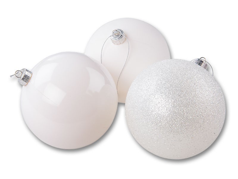 Vánoční koule matná bílá Ø12cm, 1ks - foto 2