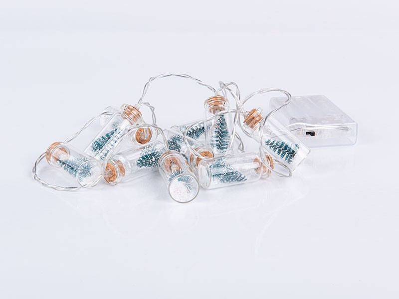 LED dekorace, stromek ve skle,10LED, 1m - foto 2