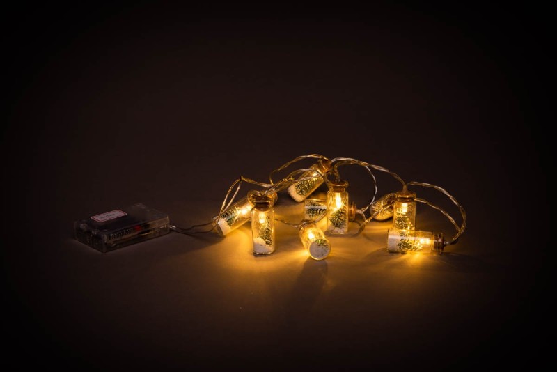 LED dekorace, stromek ve skle,10LED, 1m - foto 4