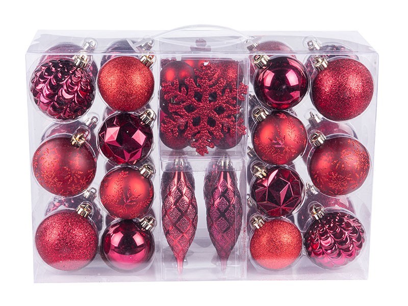 Set vánočních ozdob, červená - foto 2