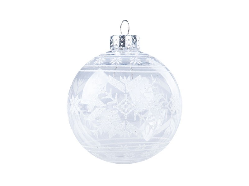 Koule vánoční 4x80mm, bílá s dekorem - foto 3 Koule vánoční 4x80mm, bílá s dekorem - foto 3