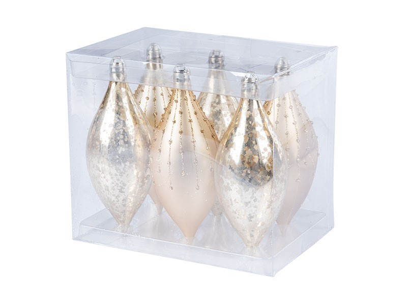 Kapka vánoční 130mm, zlatá s dekorem - foto 1