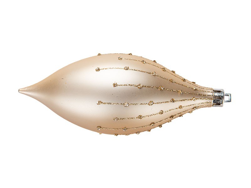 Kapka vánoční 130mm, zlatá s dekorem - foto 2