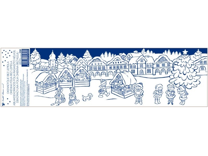 Okenní fólie pruhy 70 x 20 cm, Vánoce na náměstí - foto 2