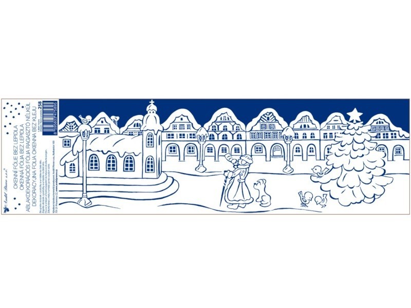 Okenní fólie pruhy 70 x 20 cm, Vánoce na náměstí - foto 3