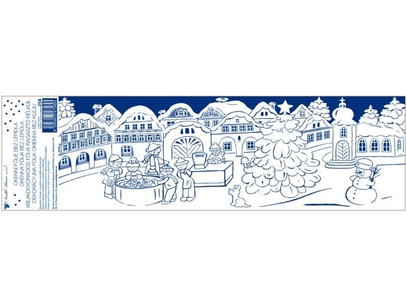 Okenní fólie pruhy 70 x 20 cm, Vánoce na náměstí - foto 4