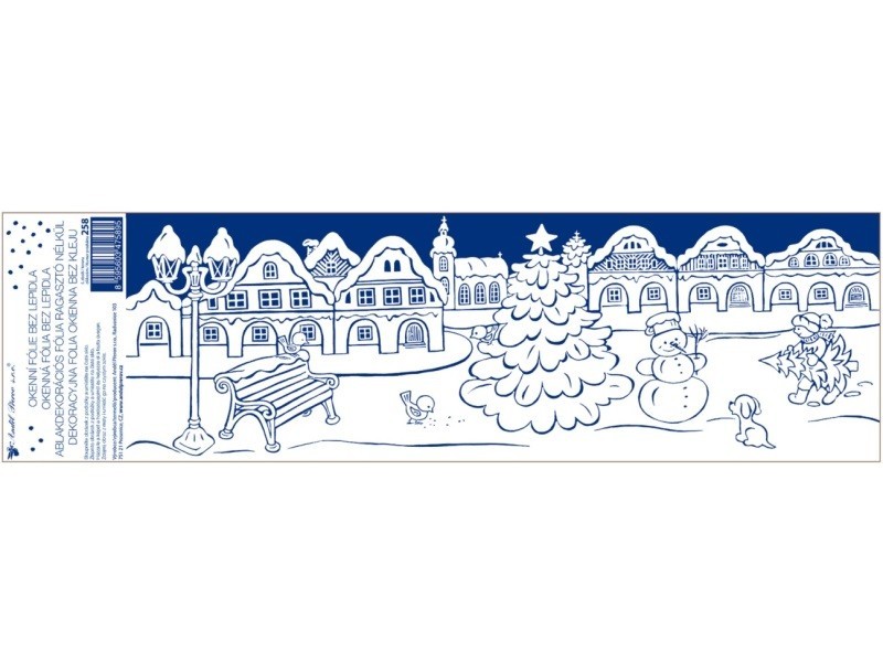 Okenní fólie pruhy 70 x 20 cm, Vánoce na náměstí - foto 5