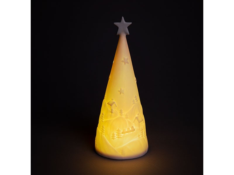 LED porcelánový stromček, 20,7cm - foto 2 LED porcelánový stromček, 20,7cm - foto 2