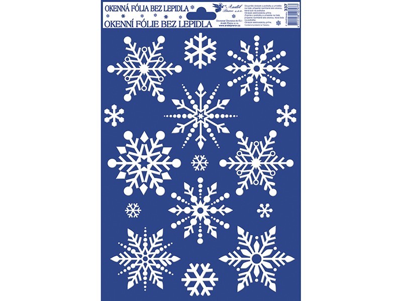 Vianočná okenná fólia vločky 27x20cm, 1ks - foto 2