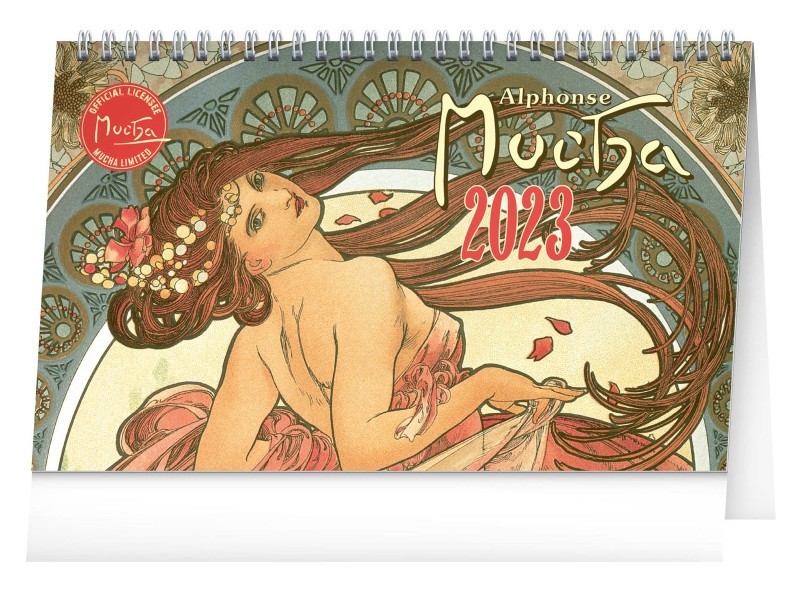 Stolní kalendář Alfons Mucha 2023, 23,1 × 14,5 cm - foto 1