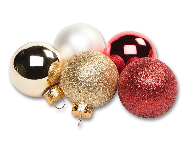 Vianočné gule Ø4,5cm tradičný mix, 20ks - foto 2 Vianočné gule Ø4,5cm tradičný mix, 20ks - foto 2