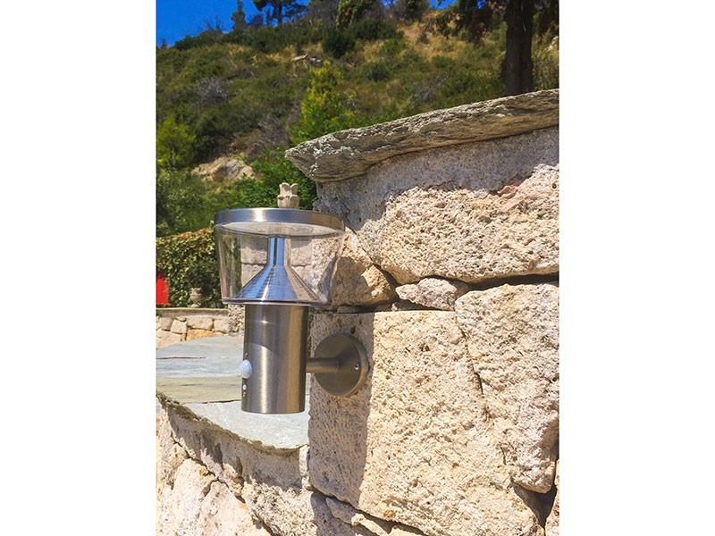 Nástěnné solární osvětlení s čidlem Torino, chrom - foto 6