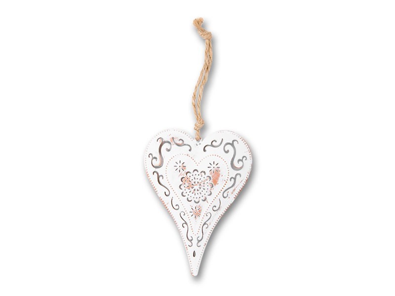 Vianočná ozdoba srdce 12,5cm kov - foto 1