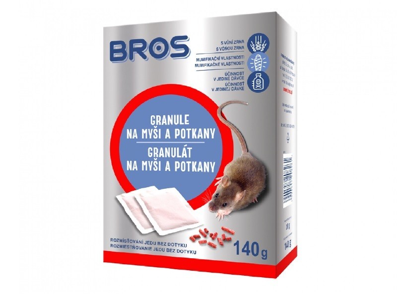 Rodenticid BROS granule na myši a potkany 7x20g - foto 1 Rodenticid BROS granule na myši a potkany 7x20g - foto 1