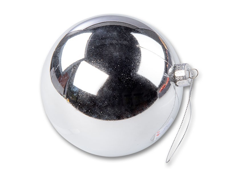 Vánoční koule stříbrná Ø12cm, 1ks - foto 1