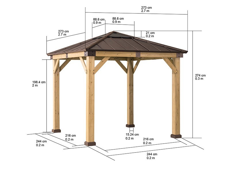 Altán Rapi hnědá 273 x 273 cm - foto 4
