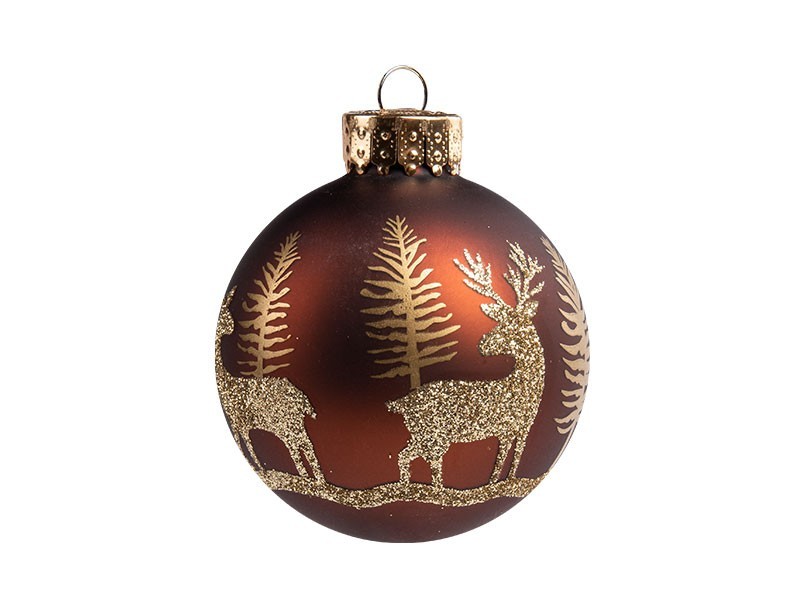 Koule vánoční, sklo, 4ks, jeleni - foto 1