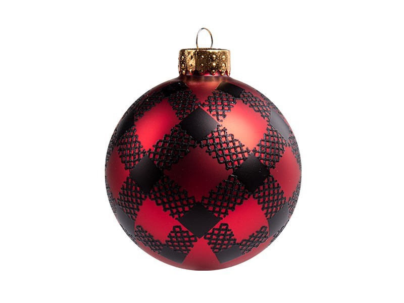 Gule vianočné, sklo, 4 ks, dekór flanel - foto 1