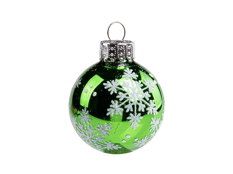 Koule vánoční, sklo, 10 ks, dekor, bílá, červená, zelená - foto 3