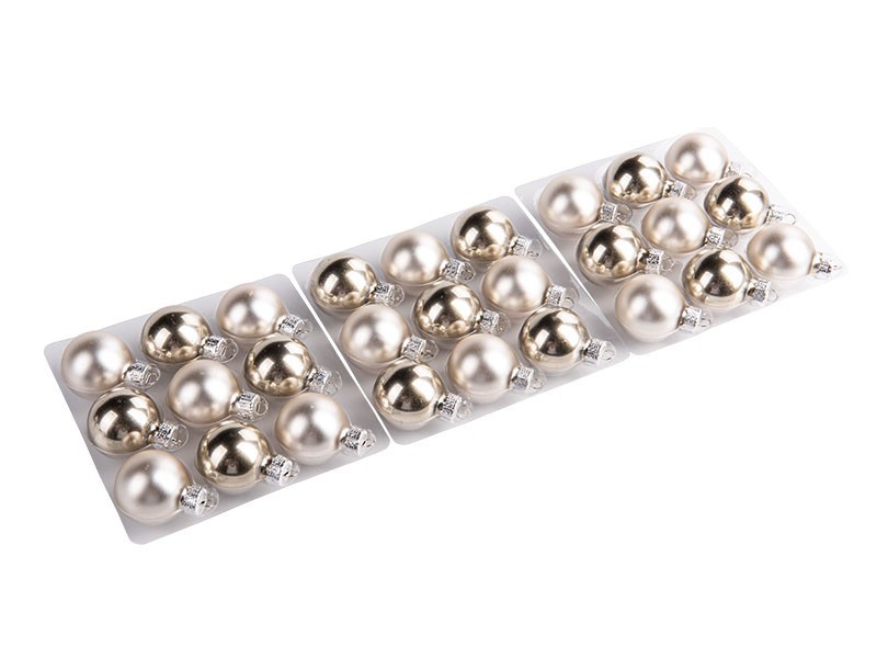 Dekorativní kouličky stříbrná sklo 27 ks - foto 1