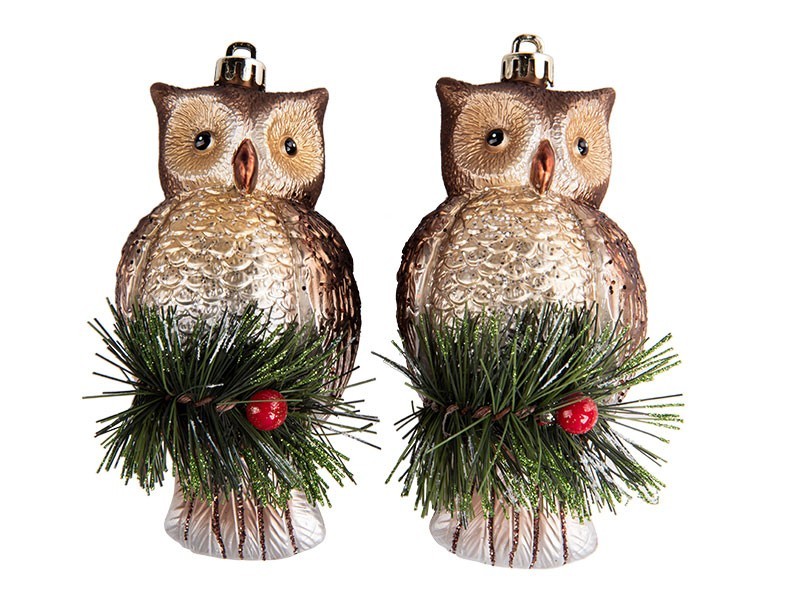 Dekorácia sova, plast, 2ks, 140 mm - foto 2