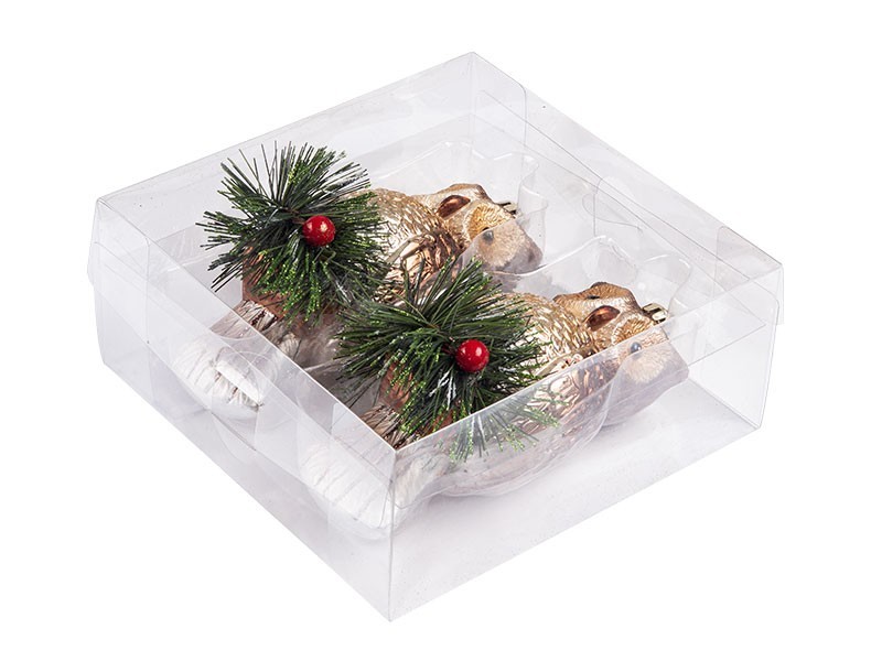 Dekorácia sova, plast, 2ks, 140 mm - foto 3