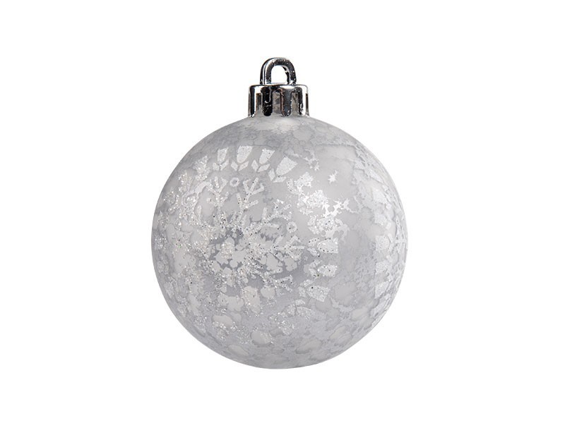 Vianočná guľa, plast, 12 ks, dekór, mix biela - foto 4 Vianočná guľa, plast, 12 ks, dekór, mix biela - foto 4