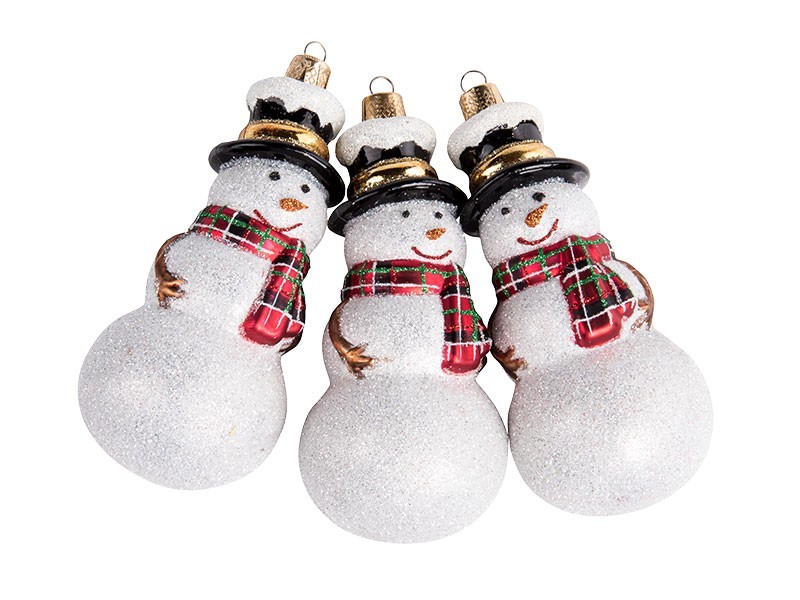 Dekorácia snehuliak, plast, 3ks, 122 mm - foto 2