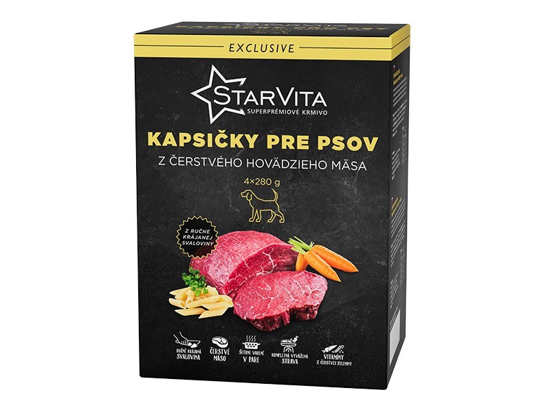 Starvita kapsičky pro psy hovězí s těstovinou 4x280g - foto 2