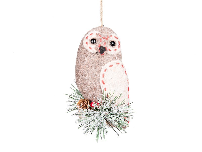 Filcová  sova na zavesenie 7,5x5,5x14cm - foto 1