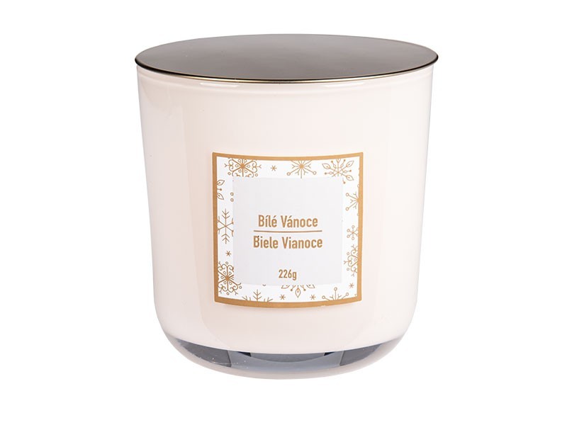 Sviečka s kovovým viečkom, Biele Vianoce 226 g - foto 1