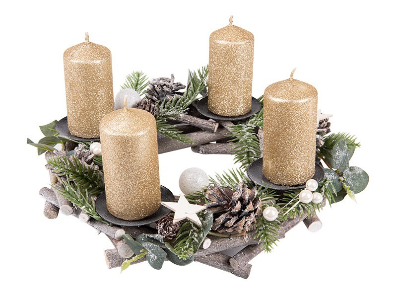 Adventný veniec 30x30x7cm - foto 4 Adventný veniec 30x30x7cm - foto 4