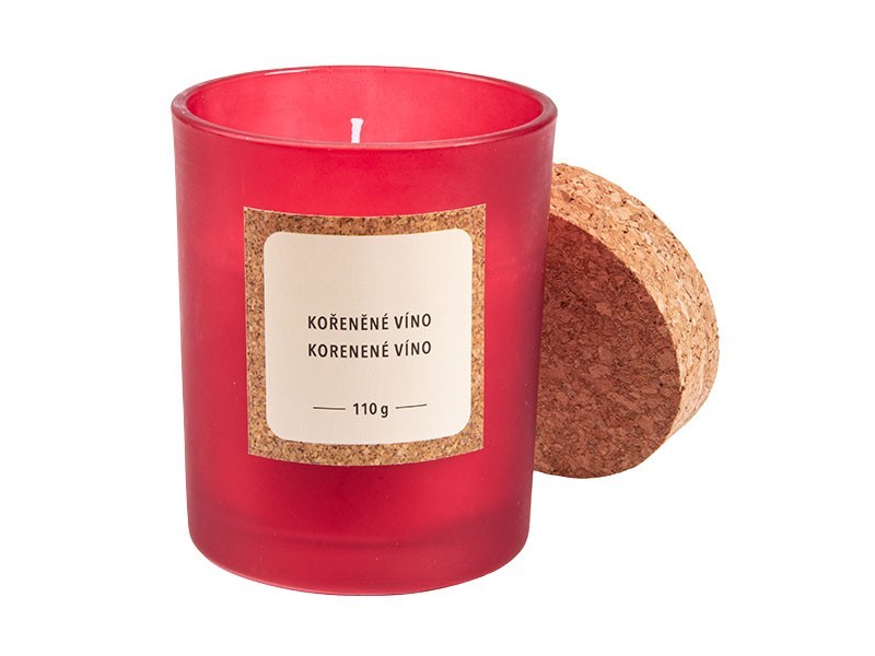 Vonná sviečka s korkovým uzáverom, Korenené víno 7x8cm, 110g - foto 2