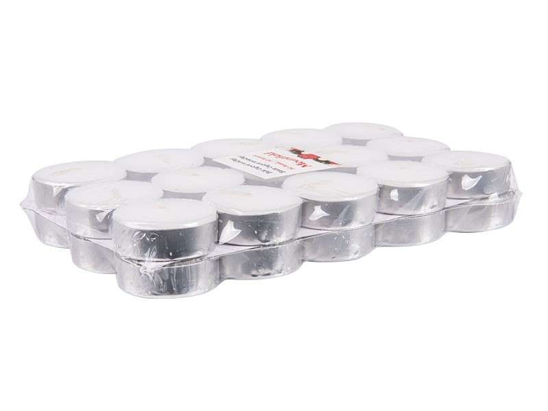 Neparfumované, biele čajové sviečky- 30ks  12gr x 30 ks - foto 3