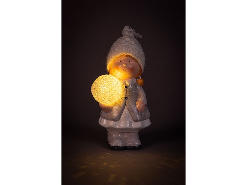 Anděl s míčem LED 12,8x11,5x21cm - foto 1 Anděl s míčem LED 12,8x11,5x21cm - foto 1