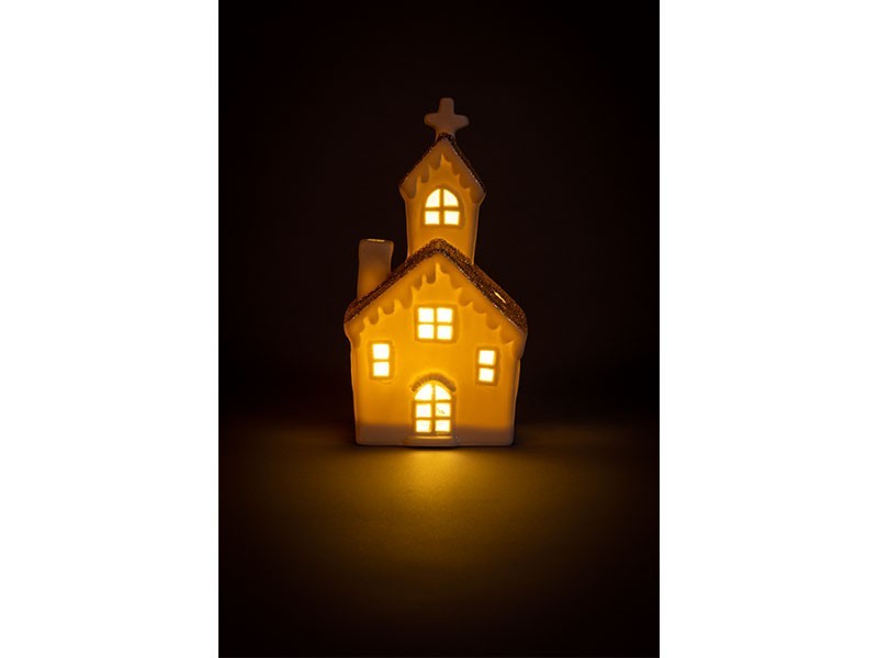 Keramický kostel na svíčku 10,5x6,5x19,7 cm - foto 5 Keramický kostel na svíčku 10,5x6,5x19,7 cm - foto 5