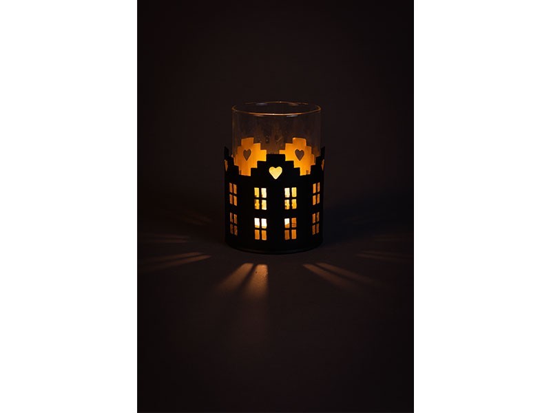 Kovový stojanček na sviečku 9x9x12,5 cm - foto 3