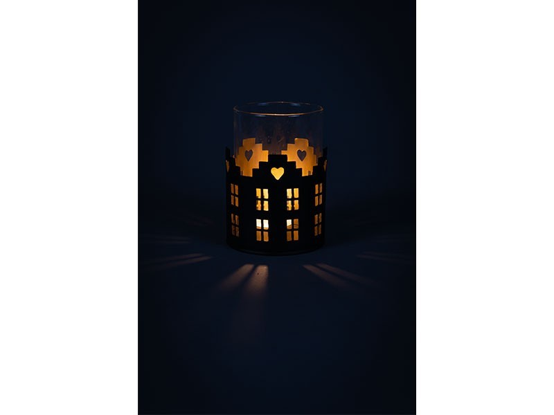 Kovový stojanček na sviečku 9x9x12,5 cm - foto 4