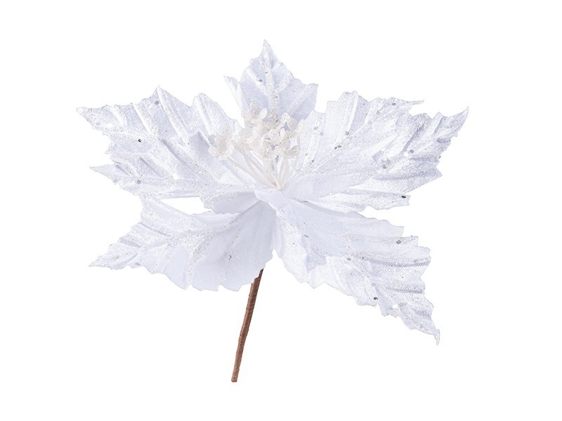 Biely vianočný kvet 23cm - foto 1