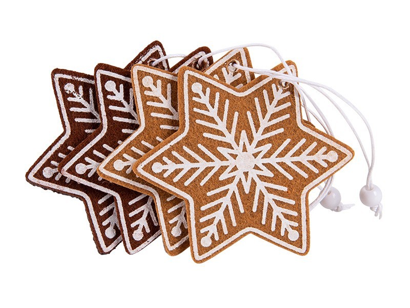 Závěsná ozdoba 4ks hvězda 12x1,5x16 cm Závěsná ozdoba 4ks hvězda 12x1,5x16 cm