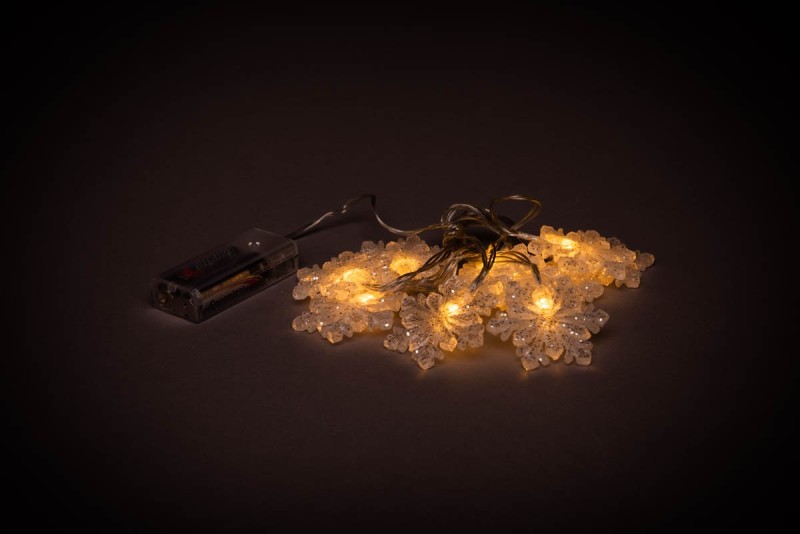 Svetelná reťaz vločka a stromček, 10 LED - foto 2