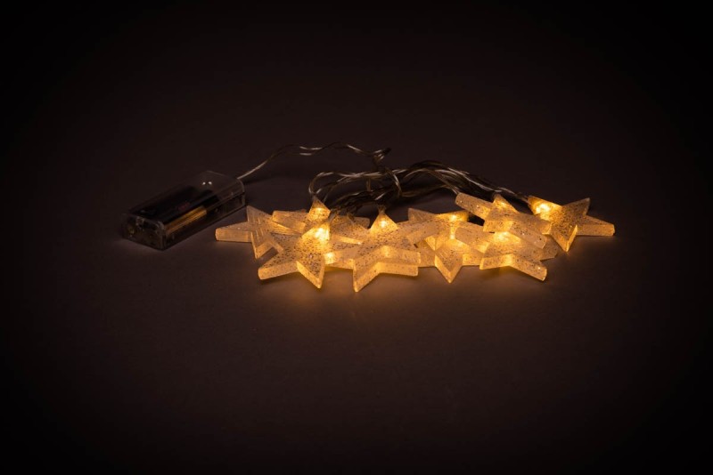 Svetelná reťaz vločka a stromček, 10 LED - foto 3