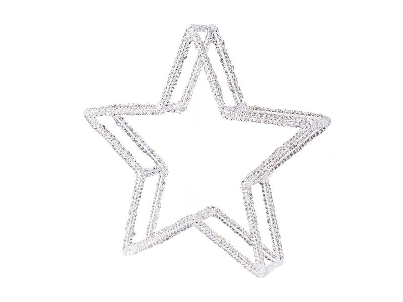 Krištáľová  hviezda 31,5x5,8x30,5cm,80 LED, teplá biela - foto 2 Krištáľová  hviezda 31,5x5,8x30,5cm,80 LED, teplá biela - foto 2