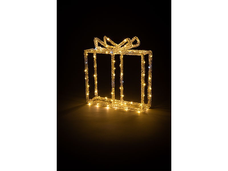 Krištáľový darček 22,5x5,8x23,5cm, 80 LED, teplá biela - foto 1 Krištáľový darček 22,5x5,8x23,5cm, 80 LED, teplá biela - foto 1