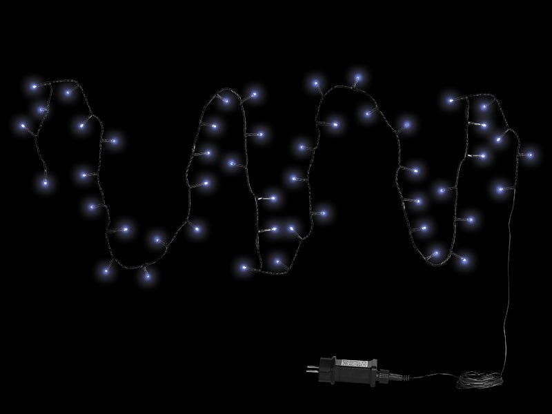 Světelný řetěz 10m, 200LED, studená bílá 8fce - foto 2