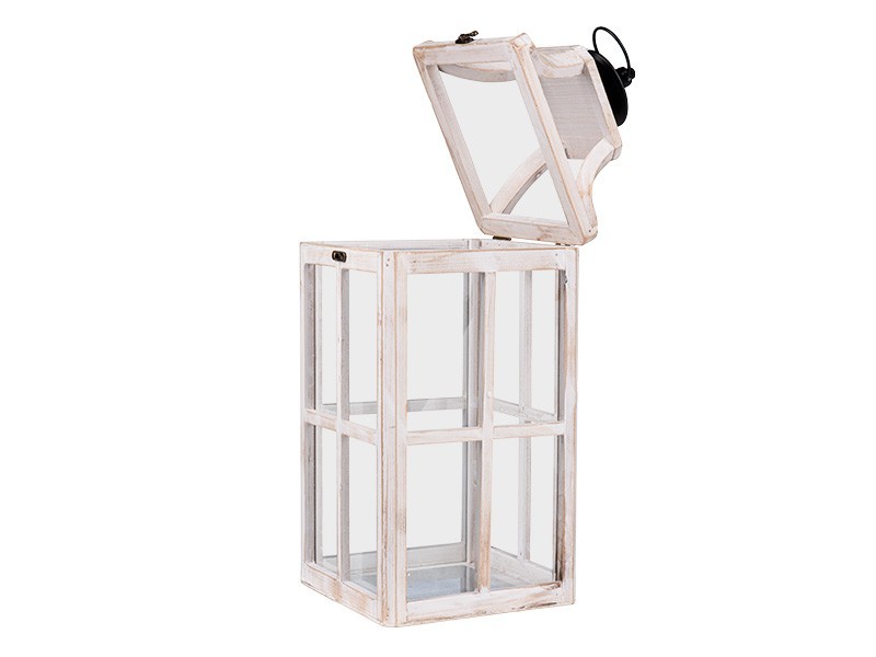 Dřevěná lucerna set 2ks 26x26x65 cm - foto 3