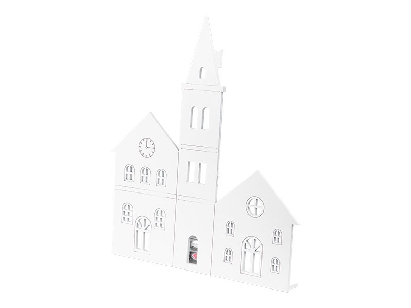 LED Dřevěná dekorace na zeď, 26,5x2,5x30 cm, 25warm LED - foto 3