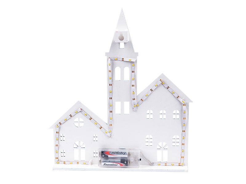 LED Dřevěná dekorace na zeď, 26,5x2,5x30 cm, 25warm LED - foto 4