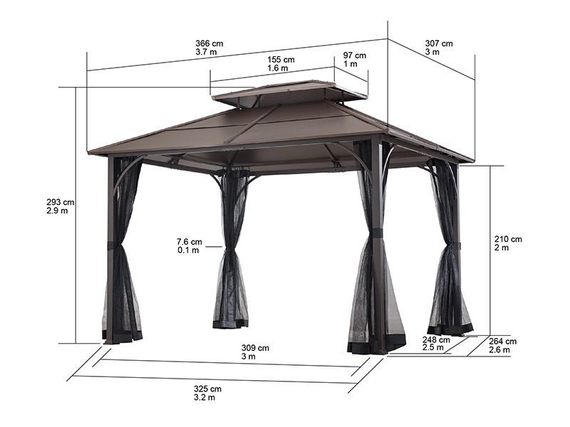 Altán Kaldi hnedá 366 x 307 cm - foto 4