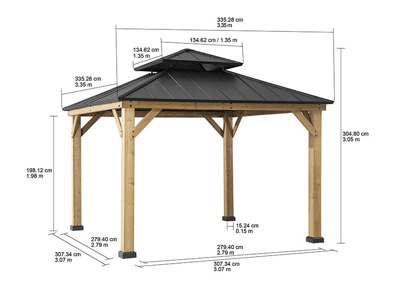 Altán Paps černá 335 x 335 cm - foto 4
